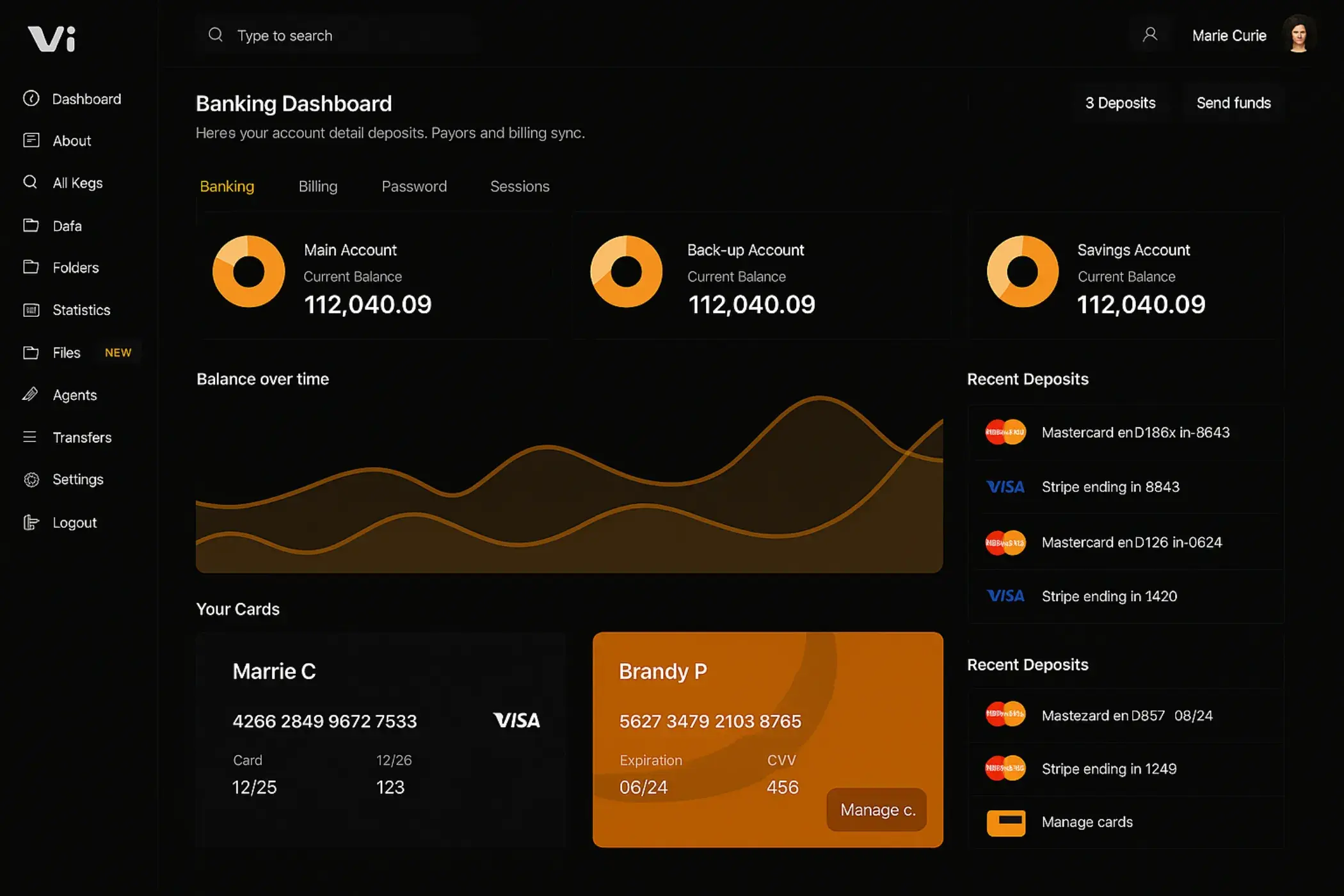 Dashboard preview (dark)