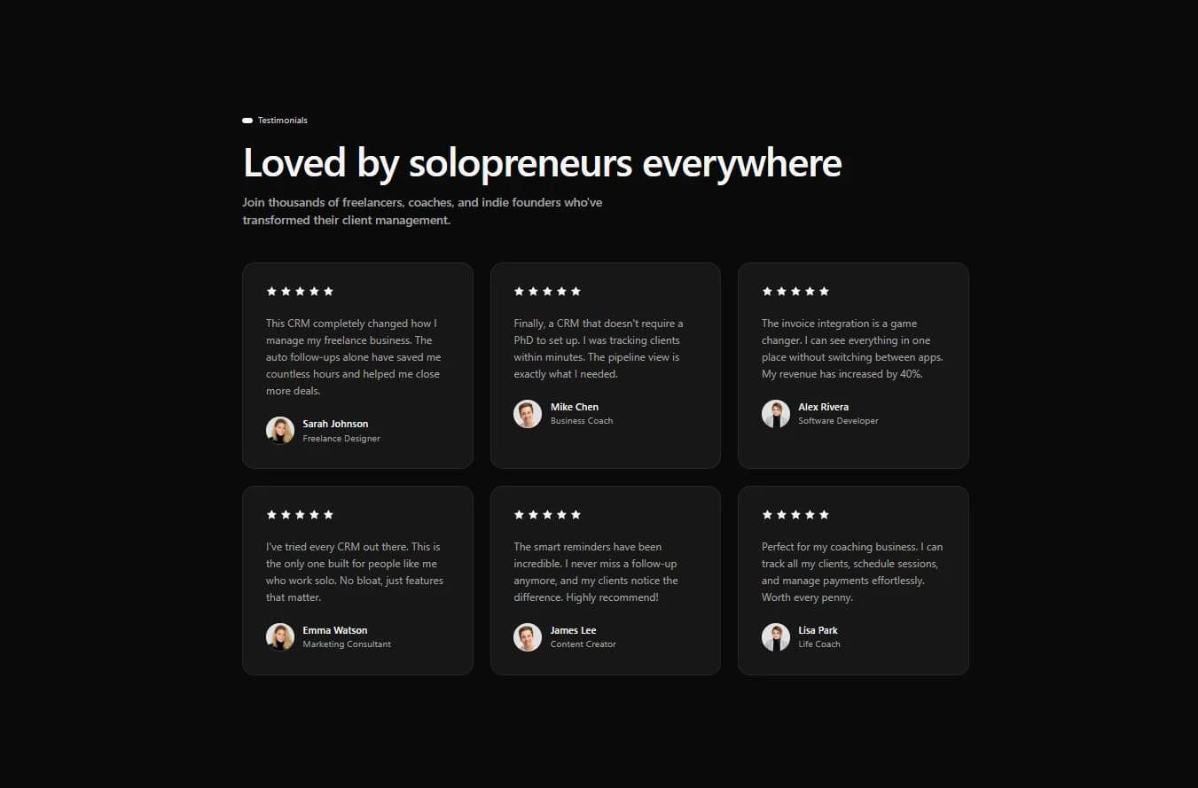Testimonial Section