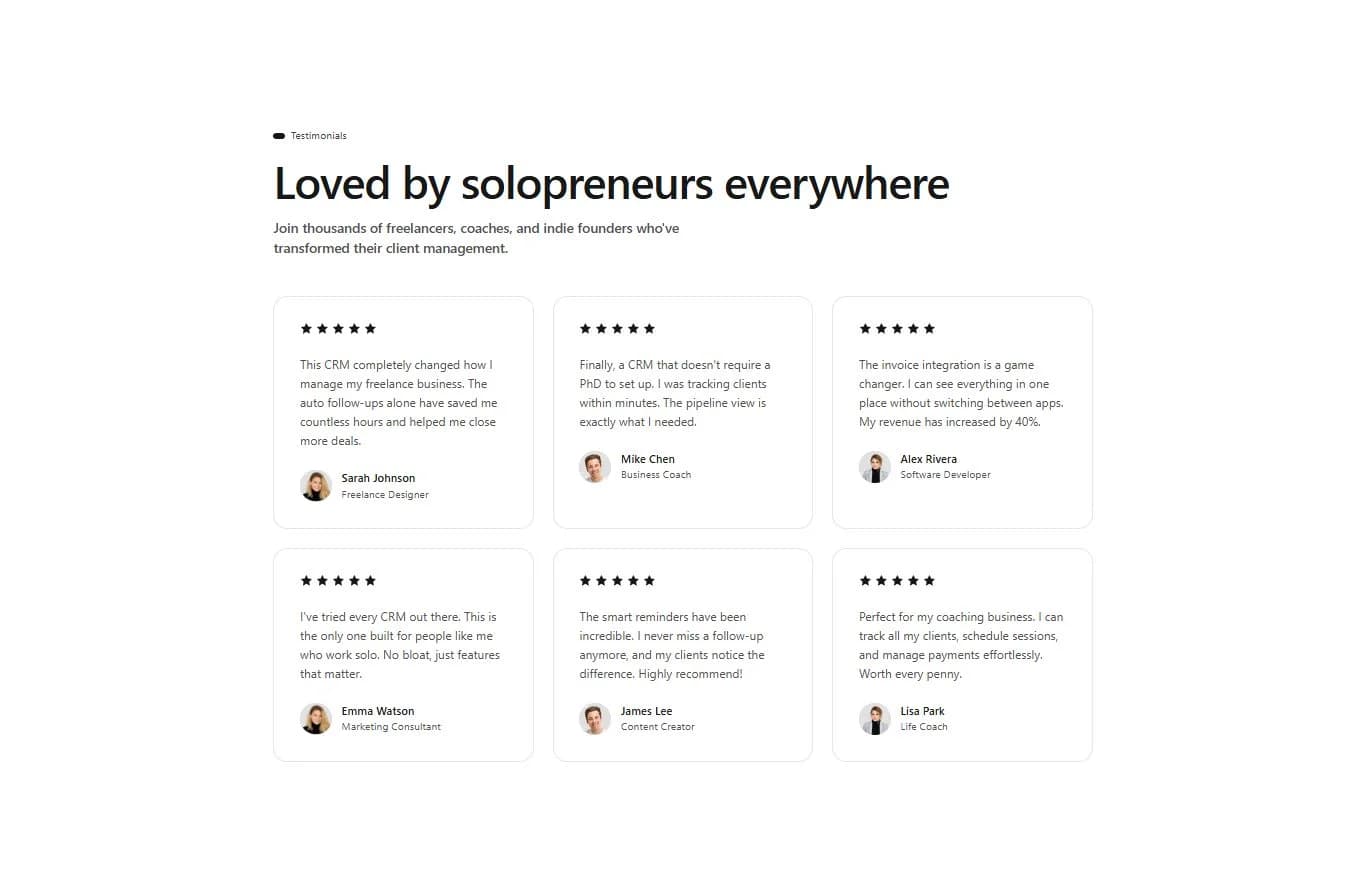 Testimonial Section