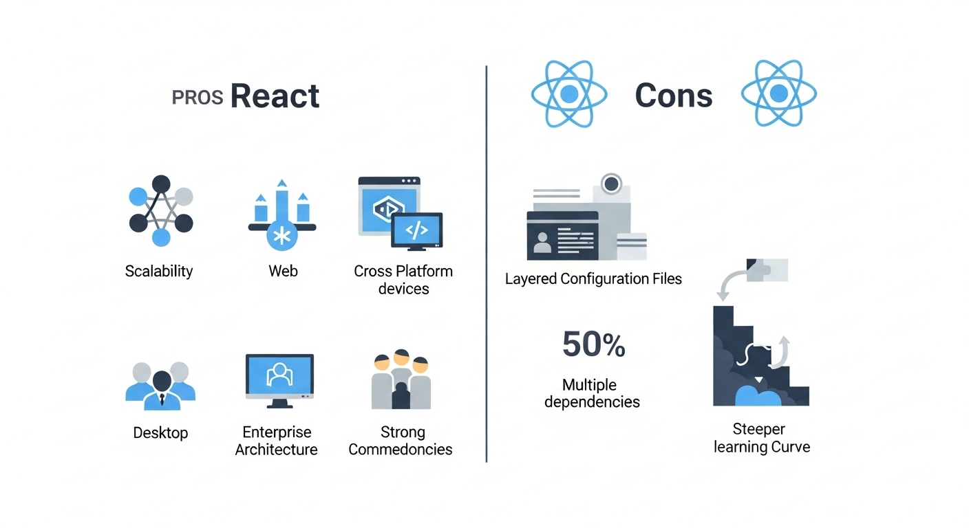 react cons and pros