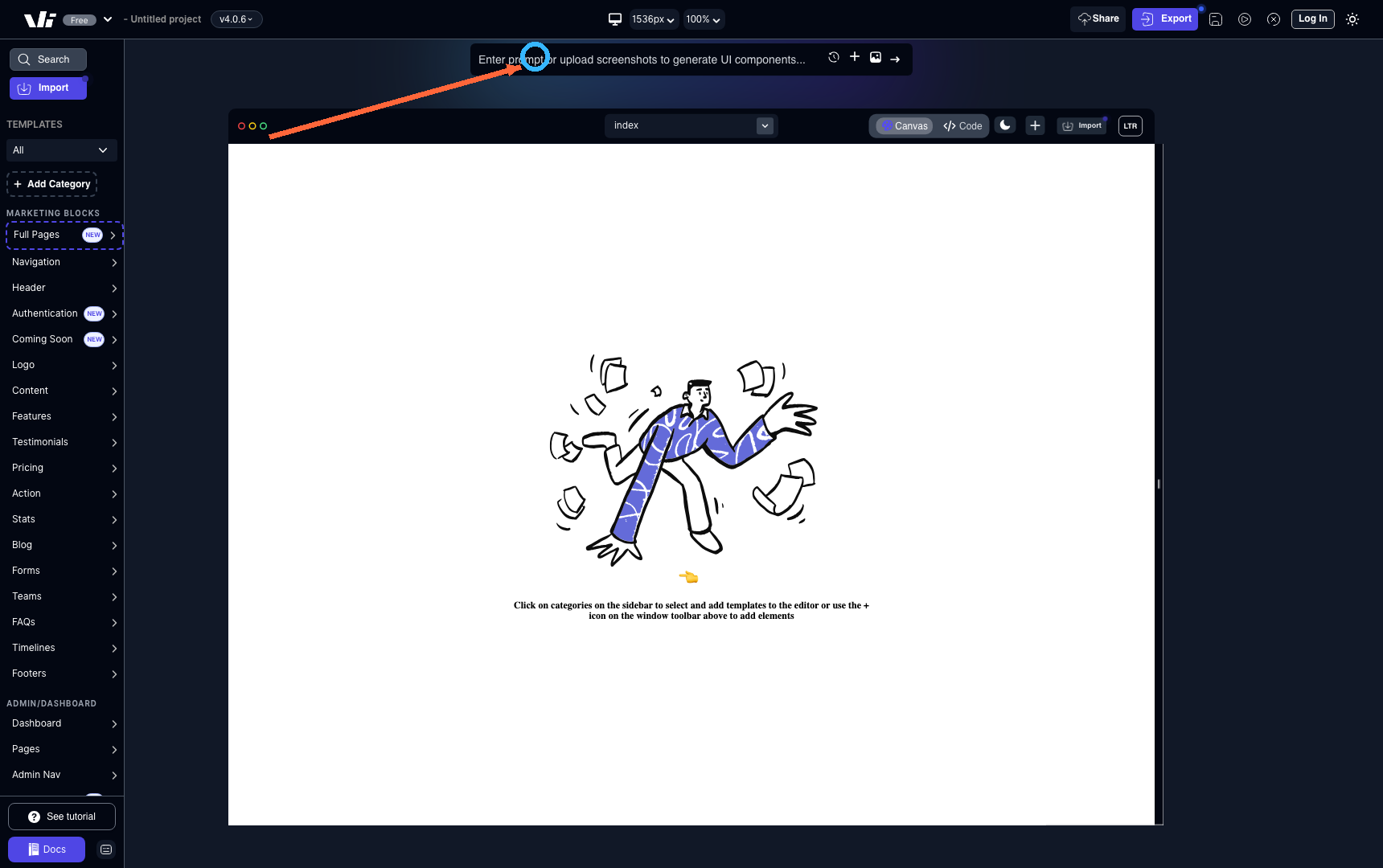 AI input bar