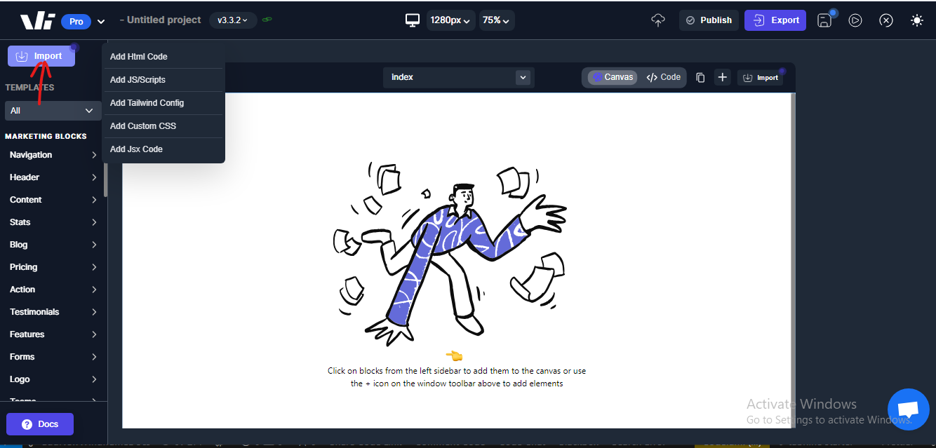 click import