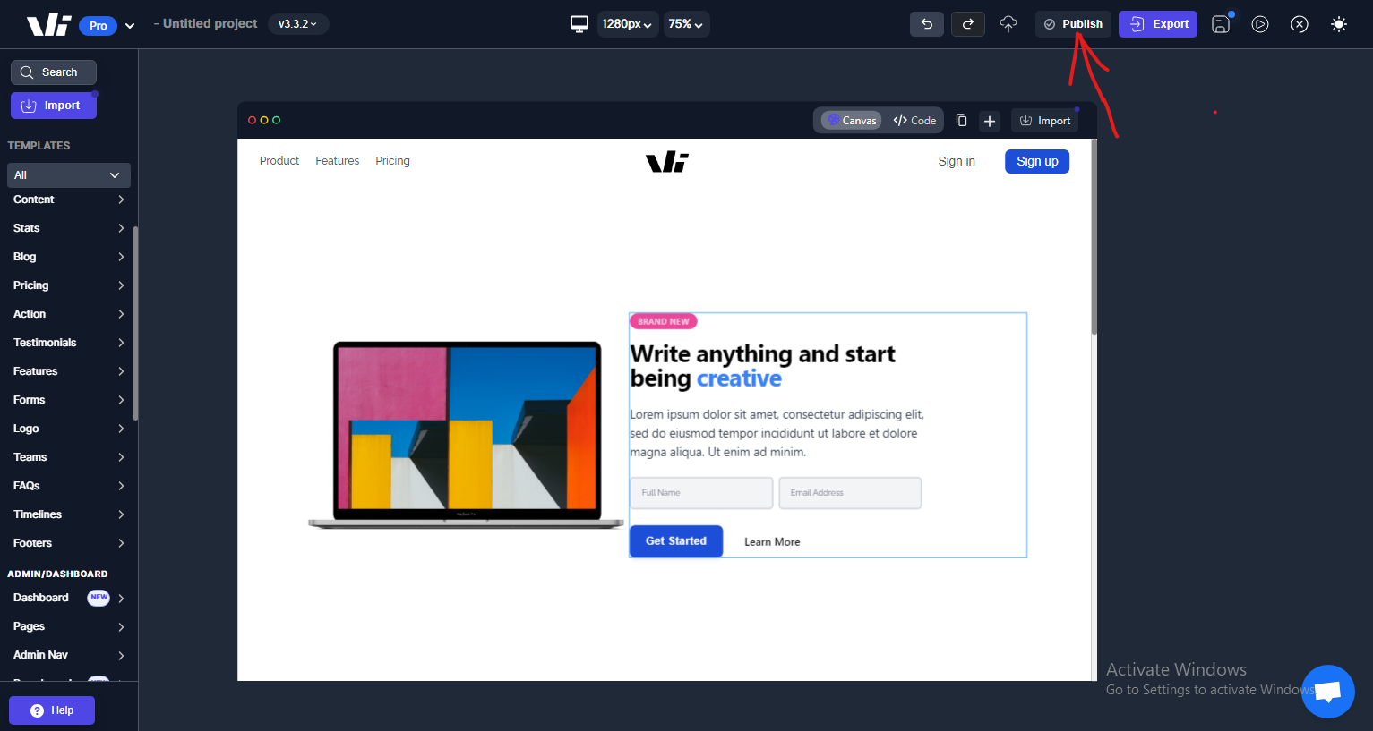 publish Button